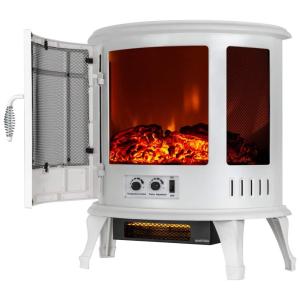 Lareira Elétrica com Chamas 3D Ajustável, Branca, 110v, E FLAME USA EF FS2213W, Branco