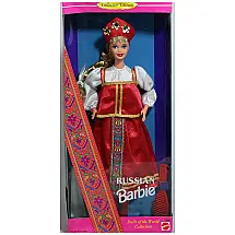 Barbie Russian Dolls of the World Edição Colecionador 1996 - Traje Tradicional Vermelho e Branco