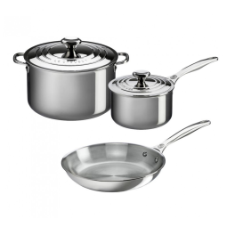 Conjunto de Panelas e Frigideiras em Aço Inoxidável, 5 Peças, LE CREUSET SSP14105, Prateado