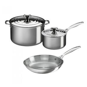 Conjunto de Panelas e Frigideiras em Aço Inoxidável, 5 Peças, LE CREUSET SSP14105, Prateado