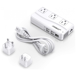Transformador Conversor de Tensão 220V para 110V com 4 Portas USB 6A, Universal, BESTEK, Branco