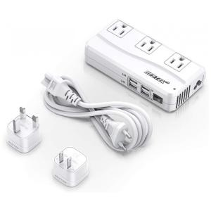 Transformador Conversor de Tensão 220V para 110V com 4 Portas USB 6A, Universal, BESTEK, Branco