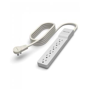 Protetor Contra Picos de Energia e Raios 1080 Watts com 6 Portas CA Giratórias, 110v, BELKIN BE106000 06R, Branco