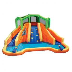 Parque Aquático Inflável até 120 kg com 2 Escorregadores, 2 Canhões de Água e Piscina Tipo Lagoa, BANZAI, Colorido