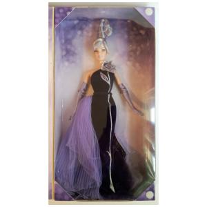 Boneca colecionável Barbie Bob Mackie Avon The Sterling Silver Rose com vestido longo roxo