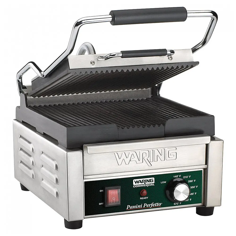 Waring WPG150B Grelhador Panini com Placas Ranhuradas - 208V