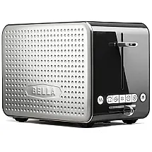 Torradeira 2 Fatias com Tela Digital, Bandeja de Migalhas Removível e Controle de Temperatura, BELLA, Preta