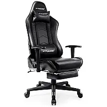 GTRACING Cadeira Gamer Ergonômica Ajustável com Apoio para os Pés, Preta