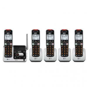 Aparelho de Telefone sem Fio AT&T BL1025 DECT 6.0 com 5 Ramais, Bloqueio e Identificação de Chamadas, Auxílio Auditivo e Alcance Ampliado