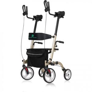 Andador Adulto Idoso com Apoio de Braço, Assento Acolchoado e Cesto, Suporta até 136 kg, BEYOUR WALKER, Azul