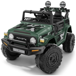 Carro Elétrico Infantil Toyota FJ40 12V Creme com Luzes, MP3 e 3 Velocidades - ELEMARA