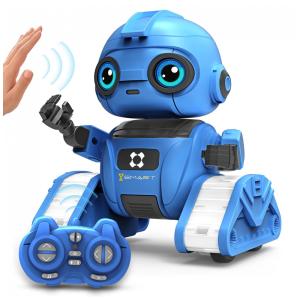 Robô Programável Azul – Dzxlin, Controle Remoto 2,4 GHz com Projeção de Luz, Dança e Sensor de Gestos para Crianças