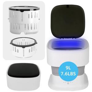 Mini Máquina de Lavar Portátil 9 L Lava e Seca, 110V, Reaeng, Branco