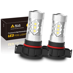 Lâmpada Automotiva Para Nevoeiro Âmbar 3000K 1000lm Carro Reboques Caminhões, ALLA LIGHTING PSX24W 2504 LED Fog Lights Bulbs, Branco