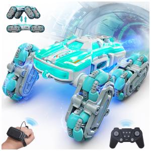 Carrinho de controle remoto 8WD Opmind com gestos spray luz e trilhos destacáveis