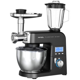 Batedeira de Bancada 8 em 1, Capacidade 5.5L com 8 Velocidades, Aço Inoxidável, 800W, 110v, AIFEEL, Preto