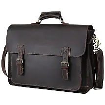Bolsa Maleta de Couro Unissex para Laptop, UBANT, Marrom Claro