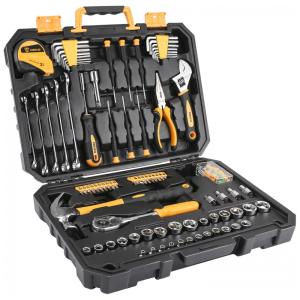 Mala de Ferramentas Kit 128 Peças para Carro Casa Trabalho, DEKOPRO, Cinza escuro