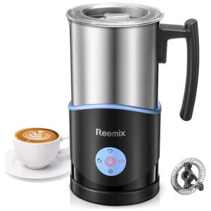 Espumador de Leite Elétrico 325 mL 4 em 1 Multifuncional, 110V, Reemix, Preto