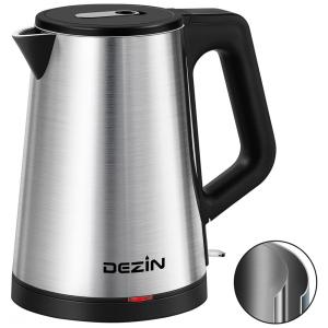 Chaleira Elétrica 1.2L com Desligamento Automático e Aço Inoxidável, 110V, DEZIN YM1002, Prata