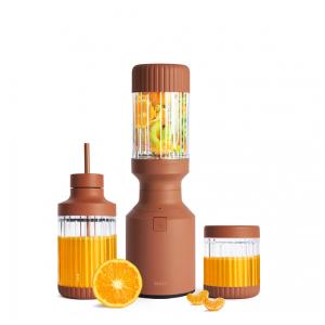 Mini Liquidificador para Vitaminas 640mL com Desligamento Automático e Acessórios, 110V 600W, BEAST, Marrom