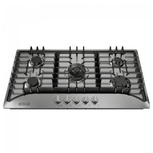 Cooktop a gás 91cm Empava inox 5 queimadores SABAF selados 57500BTU dual fuel GN/GLP ignição elétrica 110V