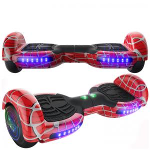Hoverboard Elétrico com Alto Falante Bluetooth e Auto Equilíbrio para Crianças de 6 a 12 Anos, Emaxusa, Vermelho