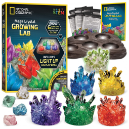 Kit de Cultivo de Cristais com Suporte Iluminado para Crianças de 8 a 12 Anos, National Geographic
