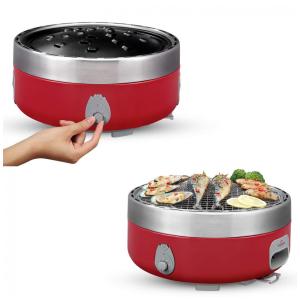 Churrasqueira a Carvão Portátil com Ignição Elétrica a Bateria, Cor, FRESHORE JA BG01, Vermelho