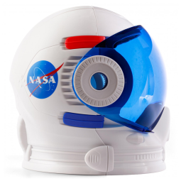 NASA Astronaut Helmet Capacete Espacial Infantil com Visor Funcional e Adesivos para Fantasia e Brincadeiras Educativas Blue Marble