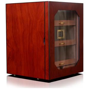 Umidor para Charutos 150 Unidades com Prateleiras e Higrômetro Digital, Luenmook, Marrom Avermelhado