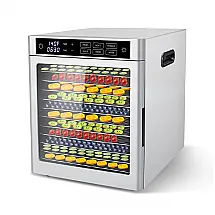 Desidratador de Alimentos Wutfly Prata 12 Bandejas 800W com Presets Automáticos 120V