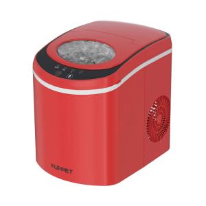 Máquina de Gelo, Portátil, Produz 12kg, Dia 9 Cubos, 6 min, 110v, KUPPET ZBJ 12AR, Vermelho