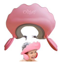 Chapéu Viseira Infantil Protetor de Olhos Hora do Banho, OLIGEY OBC001, Rosa