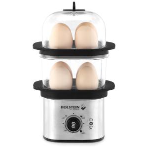 Cozedor de Ovos Elétrico para até 8 Ovos, Aço Inoxidável, 110v, HOLSTEIN HOUSEWARES HH 09182001SS, Prateado