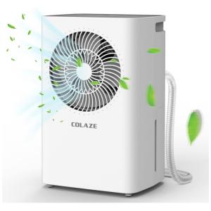 Desumidificador 30L com Mangueira de Drenagem, Área 185 m2, COLAZE FD01, Branco