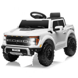 Mini Carro Elétrico Infantil Licenciado Ford F150 Raptor 12V c/ Controle Remoto, Luzes LED, Música MP3, Caçamba e Cinto 3 Pontos -