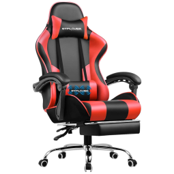 GTPLAYER Cadeira de Escritório Gamer Reclinável e Ergonômica com Apoio para Lombar, Vermelha