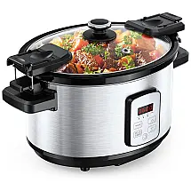 Panela Elétrica 5L Programável com Tela LCD, Aço Inoxidável, 270W, 110v, LEUWD SC001, Prateado