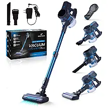 Aspirador de Pó Britech sem Fio 2 em 1 Potente 250W 23kpa até 30 Min de Ação, Azul