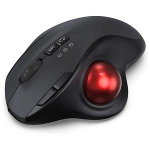 Mouse Ergonômico sem Fio Reduz a Tensão do Pulso com 3 Conexões via Bluetooth, 1000, 2400 DPI, KKUOD, Preto