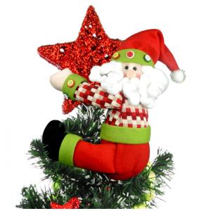 Topo de Árvore de Natal Papai Noel, Decorações Únicas e Divertidas para o Natal, Também Pode Ser Usado Como Amarração de Cortina,Hongsome,