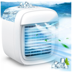 Climatizador Portátil com 3 Velocidades e 7 Luzes Coloridas, DOWILLDO, Branco