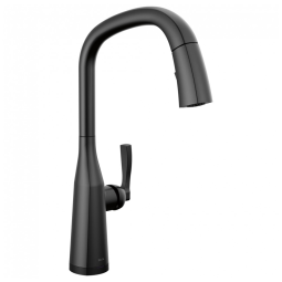 Torneira Cozinha com Tecnologia Touch2O e Pulverizador Pull Down de Ancoragem Magnética, Delta Stryke 9176T-BL-DST, Preto Fosco