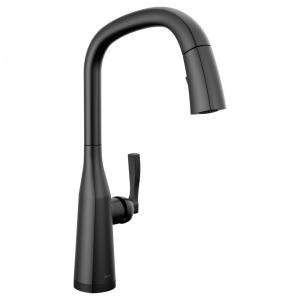 Torneira Cozinha com Tecnologia Touch2O e Pulverizador Pull Down de Ancoragem Magnética, Delta Stryke 9176T-BL-DST, Preto Fosco