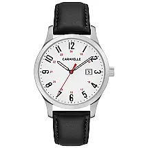 Relógio Masculino Analógico Quartzo de Couro, CARAVELLE 43B152, Preto