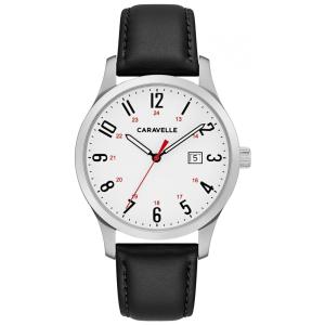 Relógio Masculino Analógico Quartzo de Couro, CARAVELLE 43B152, Preto