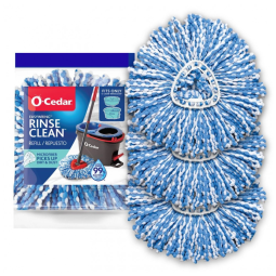 Refil Mop de Microfibra Lavável RinseClean O Cedar, 3 Unidades