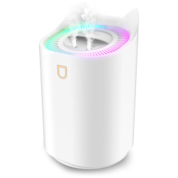 Umidificador Ultrassônico Portátil 3L, Área 30 m2, com Desligamento Automático, Silencioso, INKED AND SCREENED K7, Branco