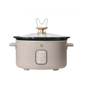 Panela elétrica de cozimento lento Beautiful 6L programável bege display touch 210W 5 funções, 110V